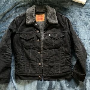 Black trucker jacket